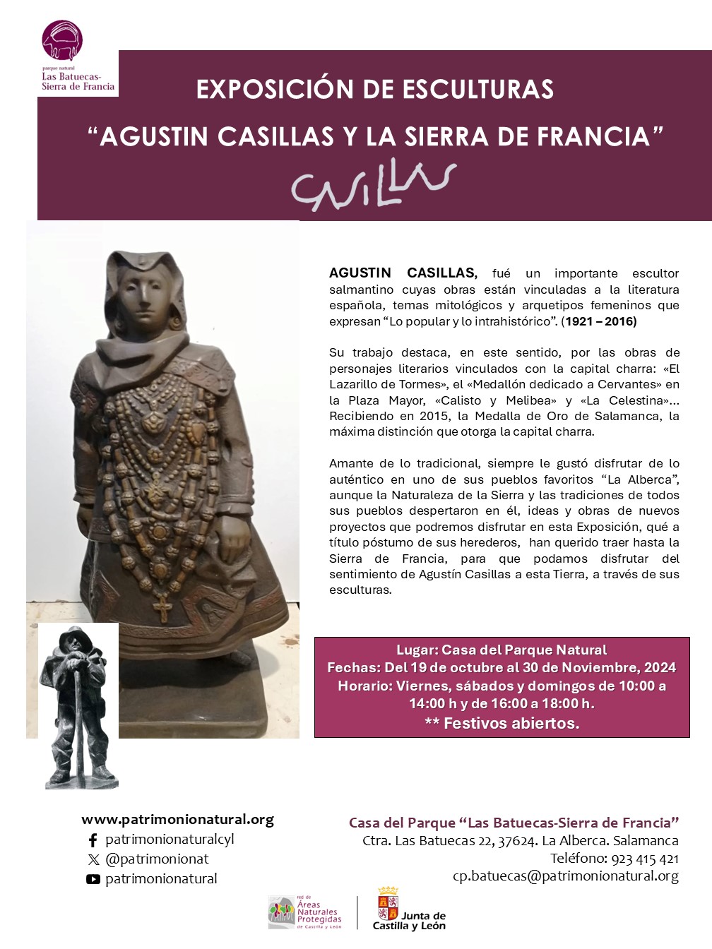 Exposición de esculturas  "agustín casillas y la sierra de francia"