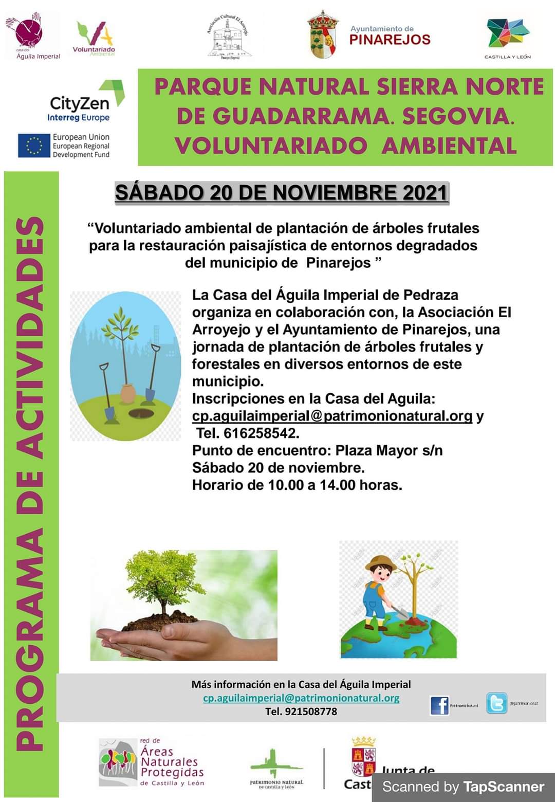 Voluntariado ambiental en Pirarejos, plantación de árboles frutales.