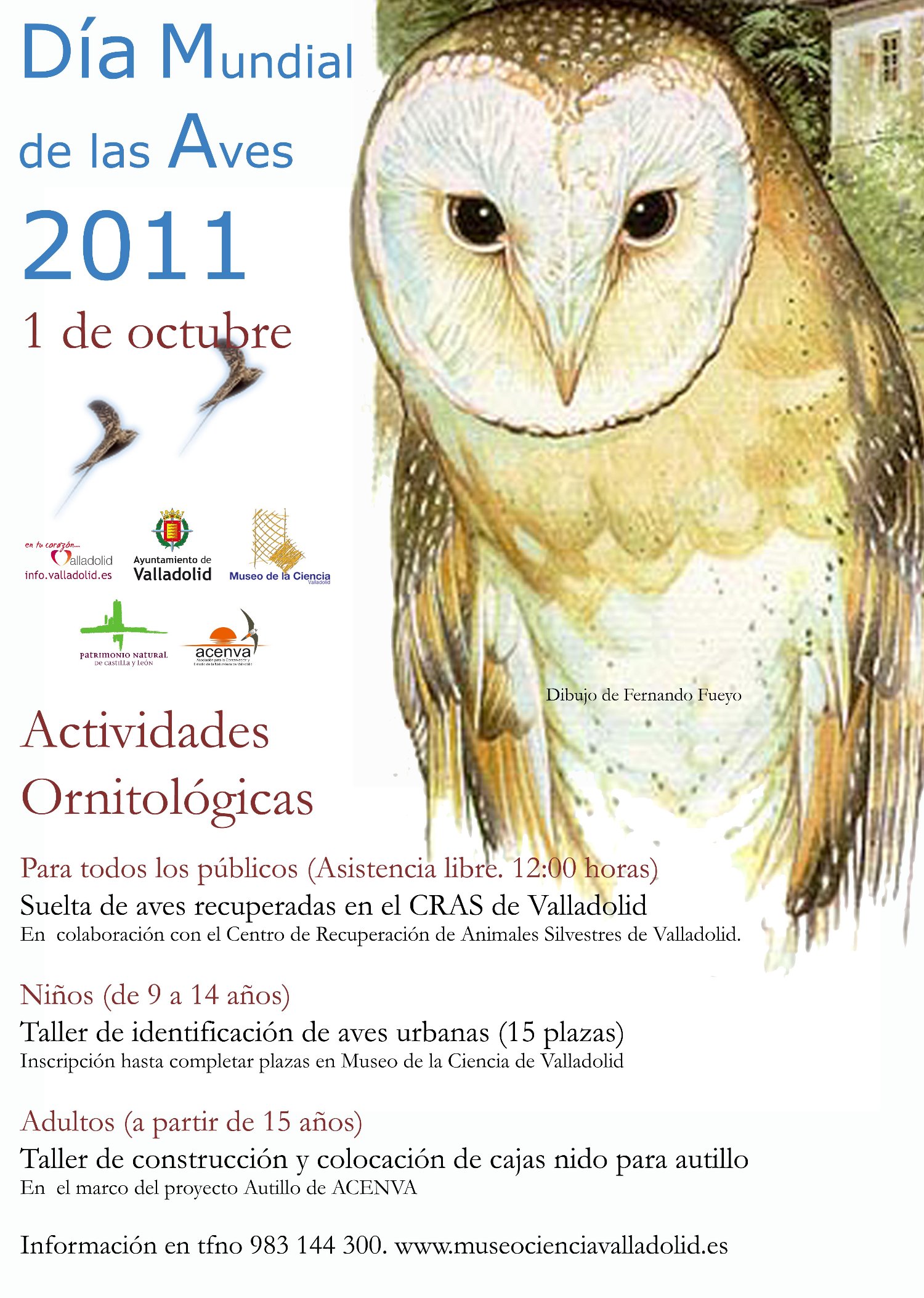 La Fundación Patrimonio Natural, colabora con el Museo de la Ciencia de Valladolid y ACENVA, en el Día Mundial de las Aves