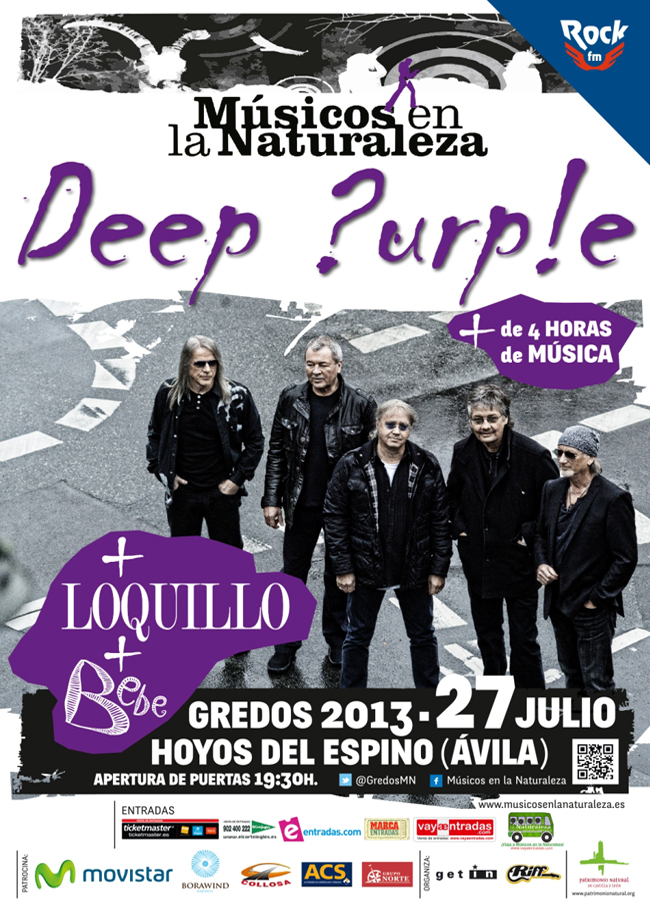 Deep Purple, único concierto en España, en la VIII Edición de Músicos en la Naturaleza